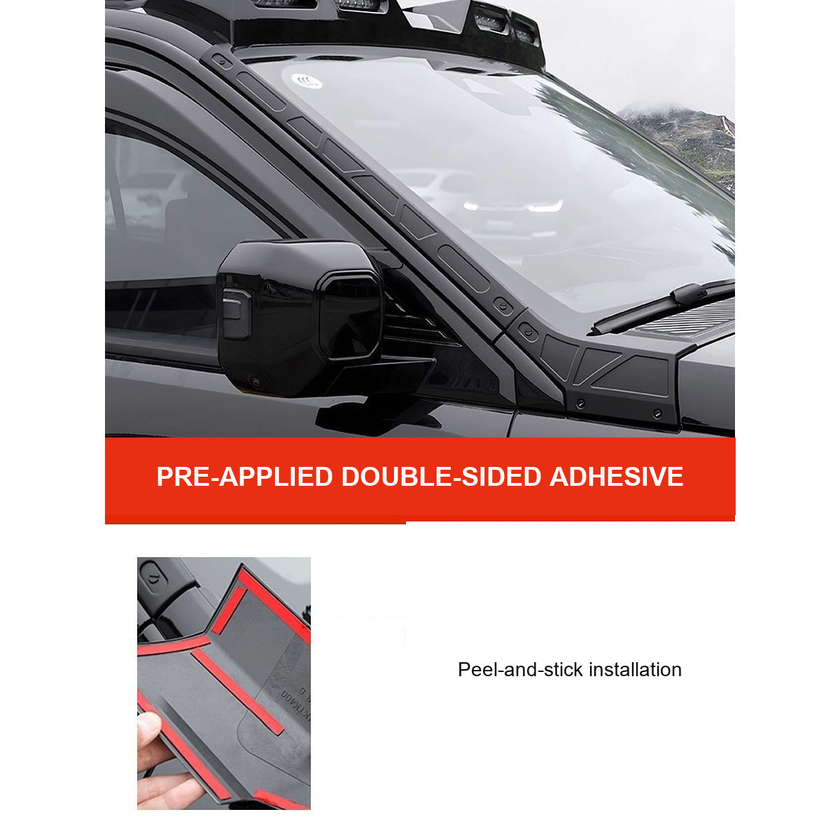 A- and D-Pillar Exterior Trim Covers for GWM Tank 400 Hi4-T – product image 4