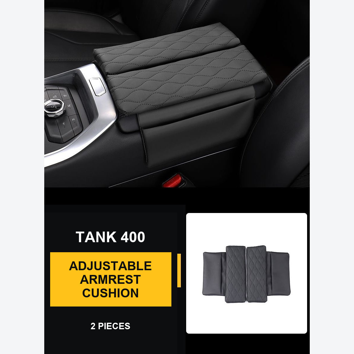 Adjustable Centre Armrest Height Pads for GWM Tank 400 – 2-Piece Set