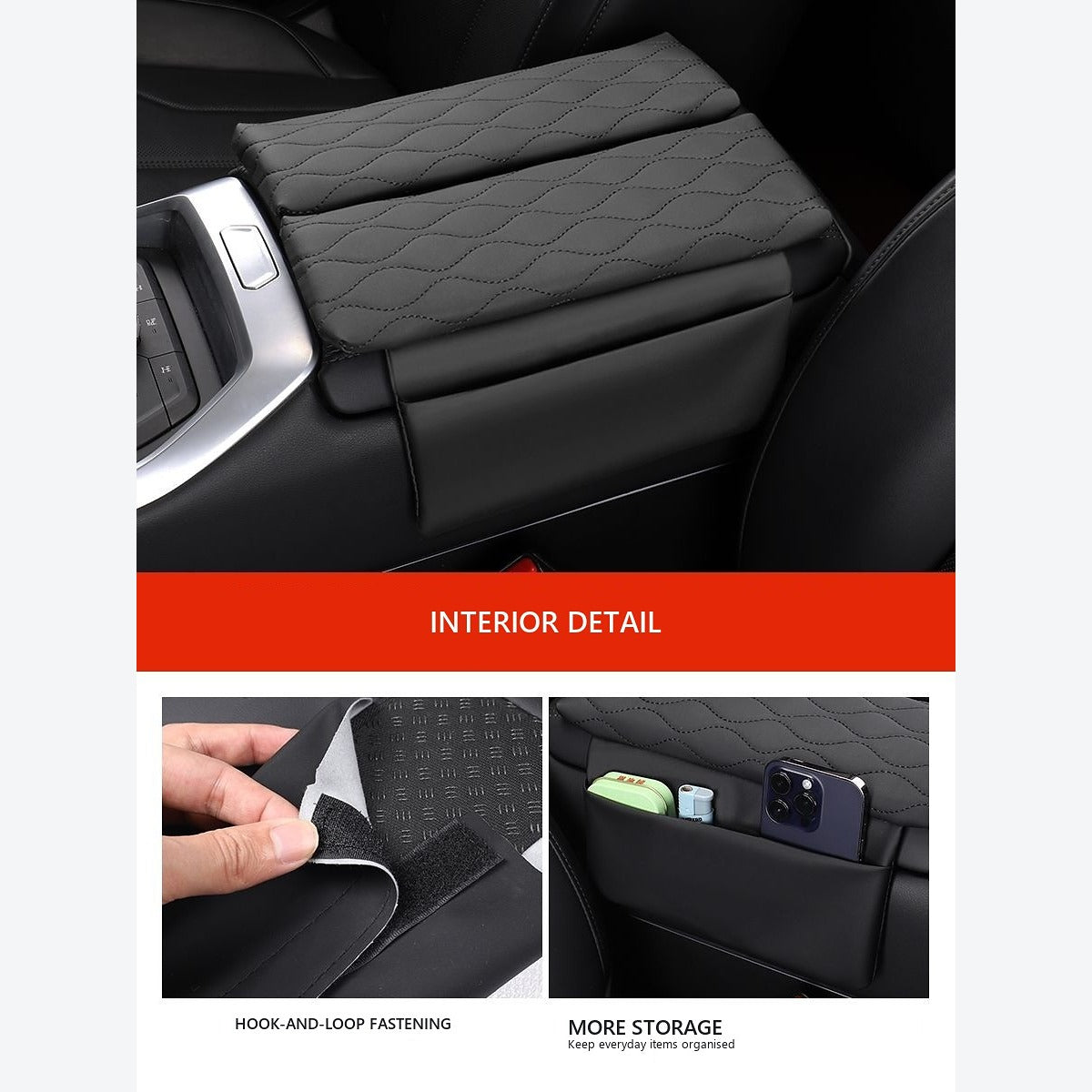 Adjustable Centre Armrest Height Pads for GWM Tank 400 – 2-Piece Set – product image 3