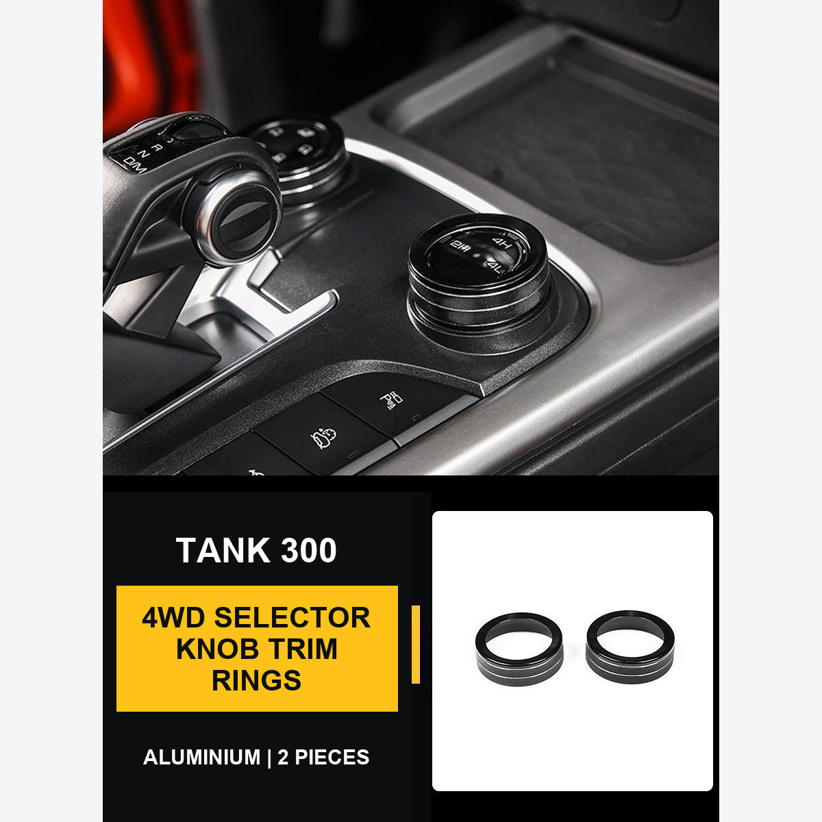 4WD Control Knob Trim Rings for GWM Tank 300