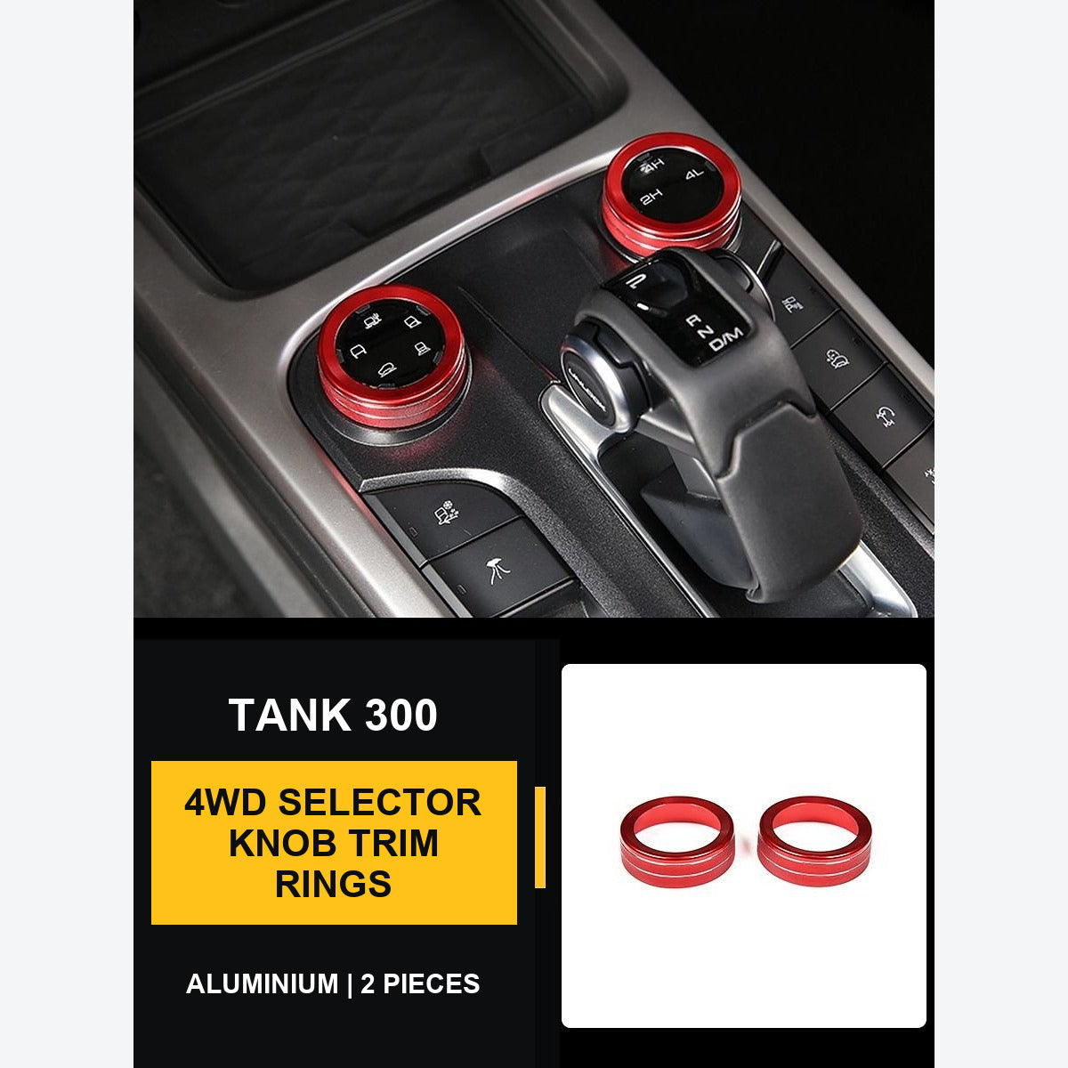 4WD Control Knob Trim Rings for GWM Tank 300 – product image 7