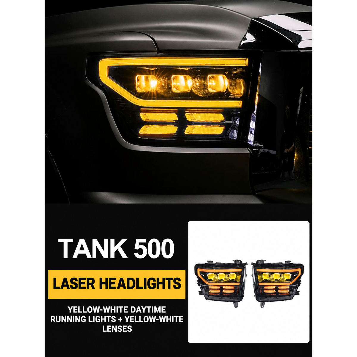 RGB and Dual-Colour Laser Headlight Assemblies for GWM Tank 500 – Pair – gallery image 2