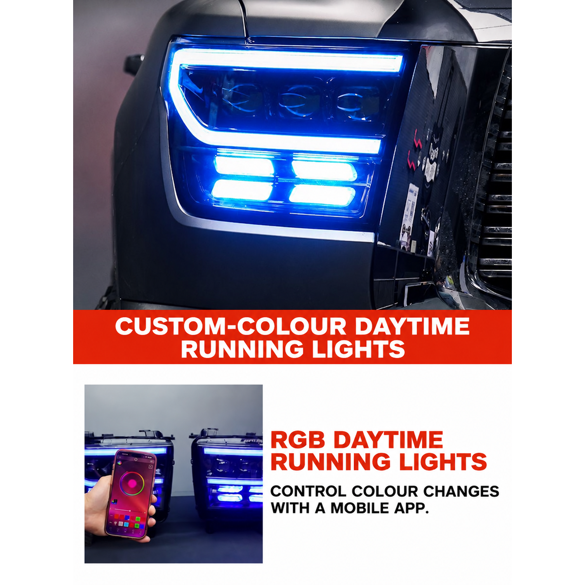 RGB and Dual-Colour Laser Headlight Assemblies for GWM Tank 500 – Pair – gallery image 9