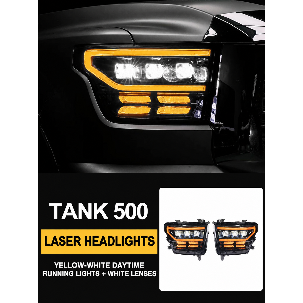 RGB and Dual-Colour Laser Headlight Assemblies for GWM Tank 500 – Pair – gallery image 1