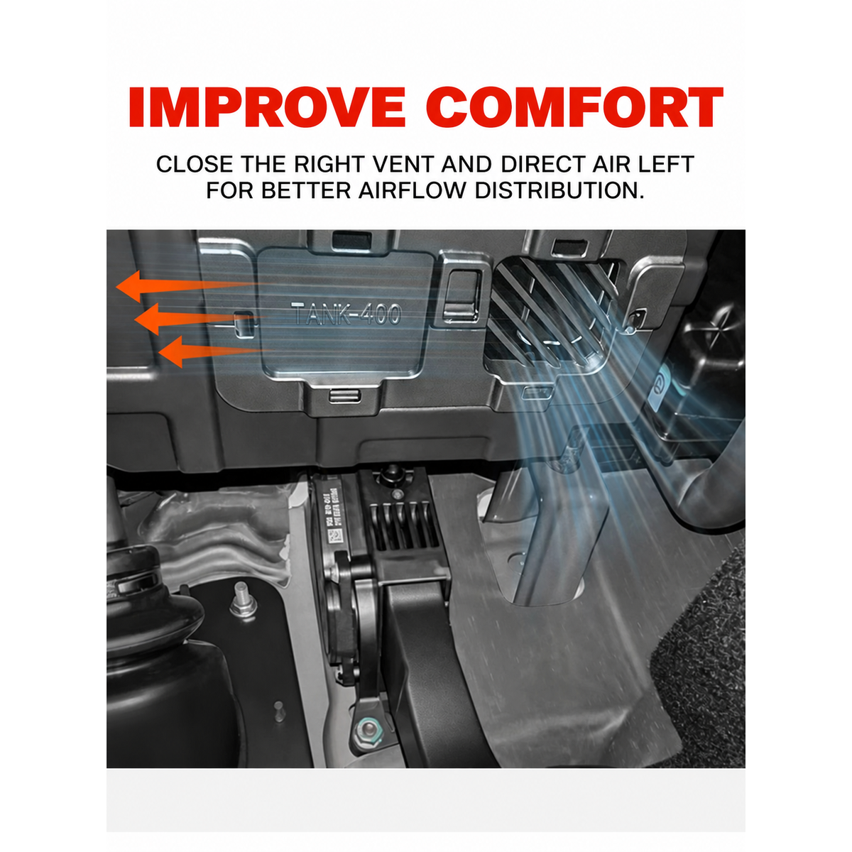 Driver Footwell Airflow Deflector for GWM Tank 400 / 500 – gallery image 4