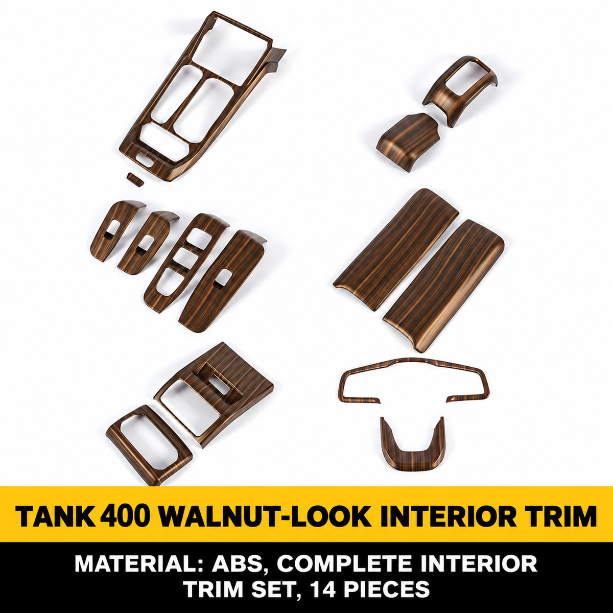 Walnut-Look Interior Trim Collection for GWM Tank 400 – gallery image 1