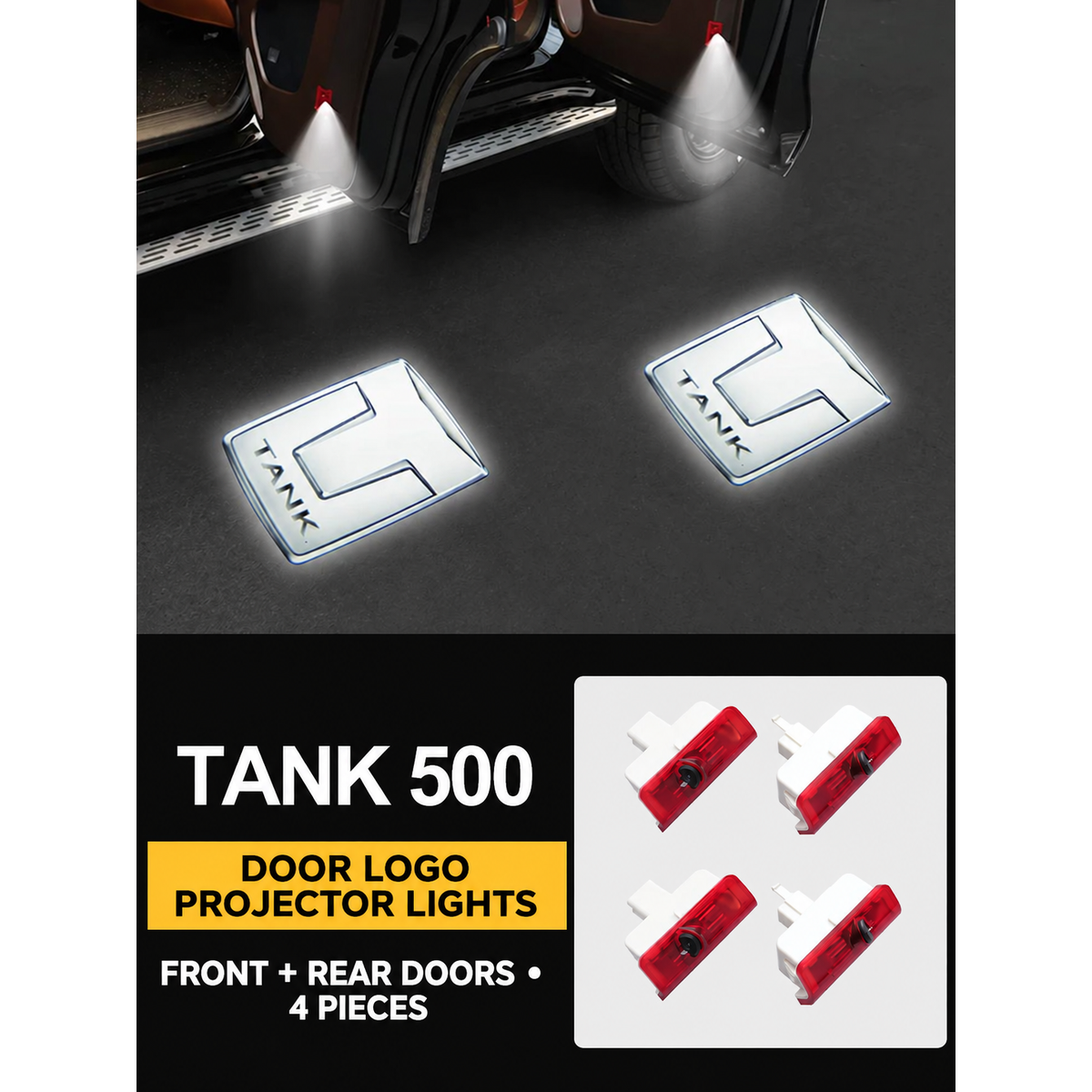 Door Logo Projector Lights for GWM Tank 500 – gallery image 3