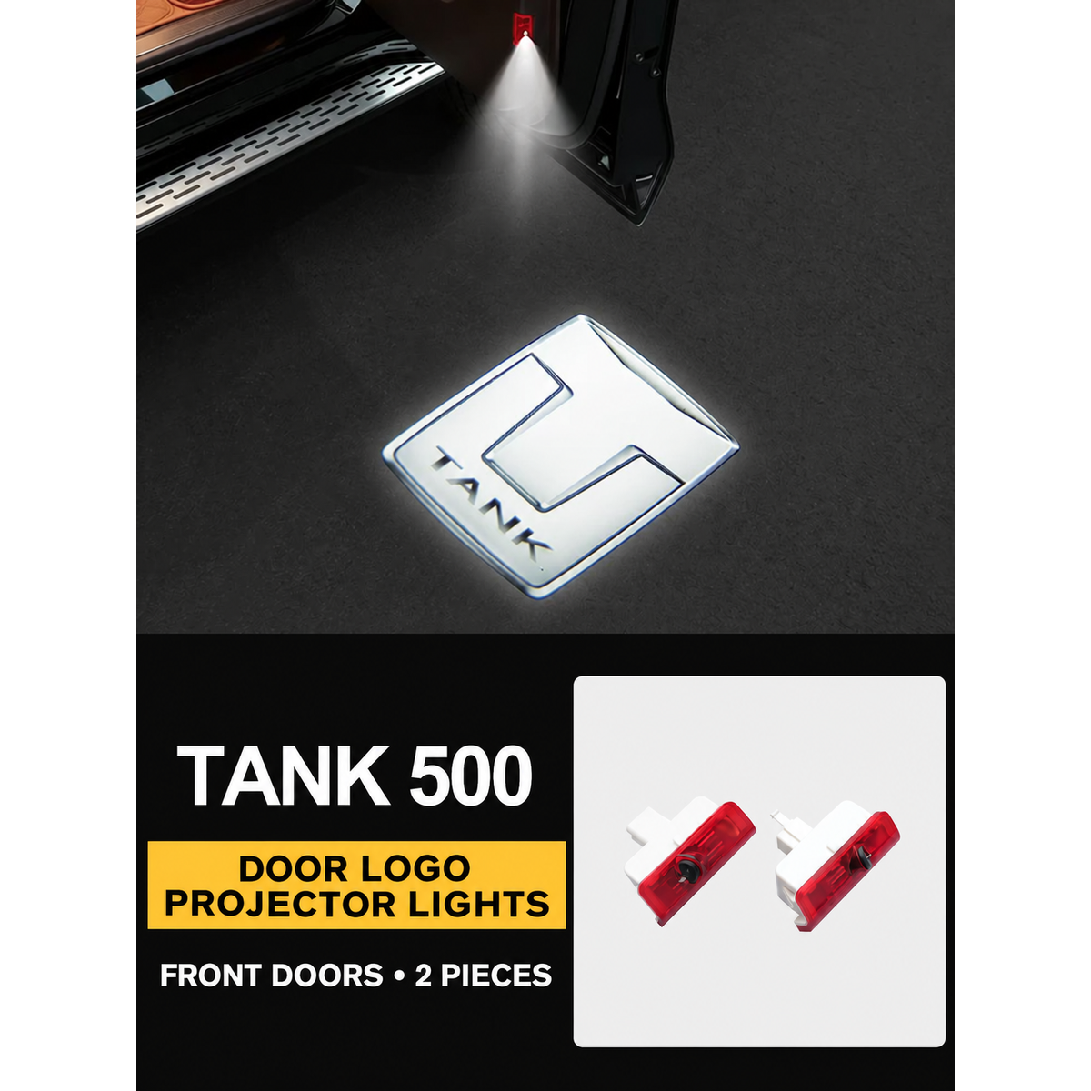 Door Logo Projector Lights for GWM Tank 500 – gallery image 1