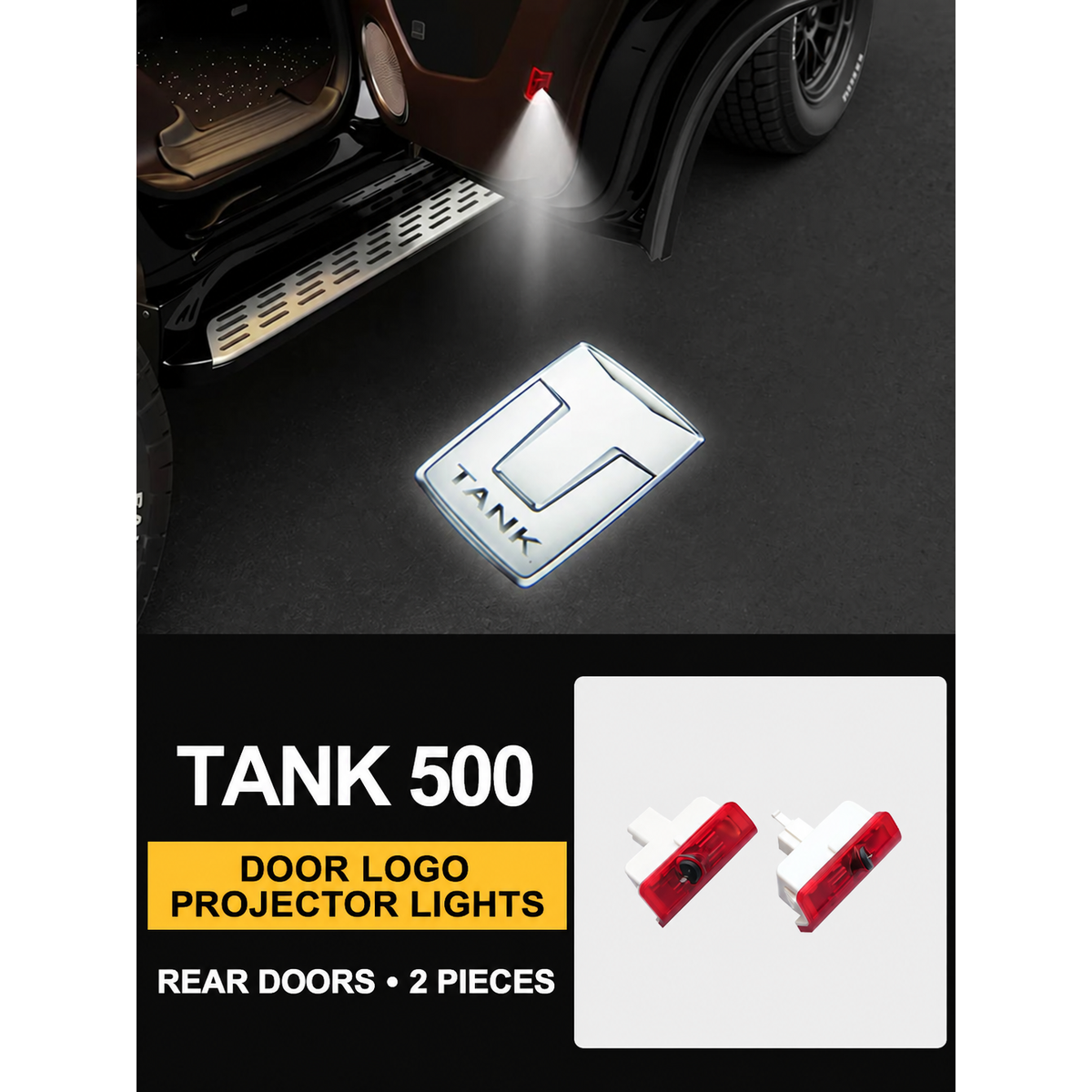 Door Logo Projector Lights for GWM Tank 500 – gallery image 2