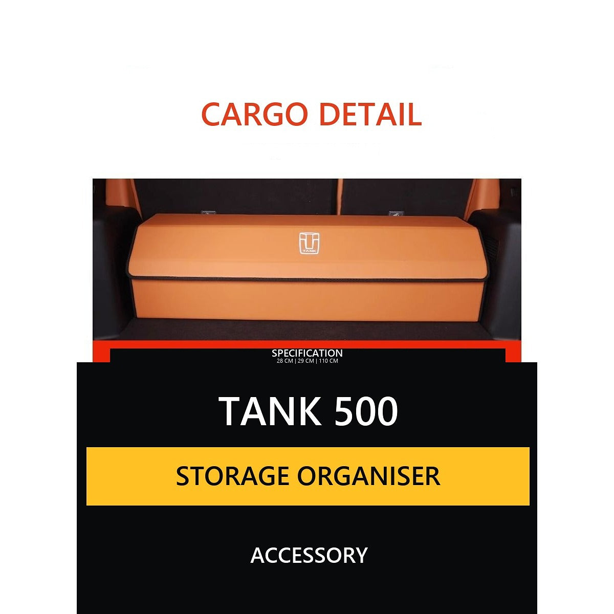 Large Fold-Out Cargo Organiser and Boot Liner for GWM Tank 500 – Light Brown – image 6