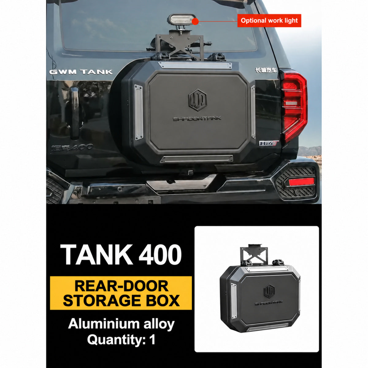 Lockable Aluminium Rear-Door Storage Box for GWM Tank 400 – image 1