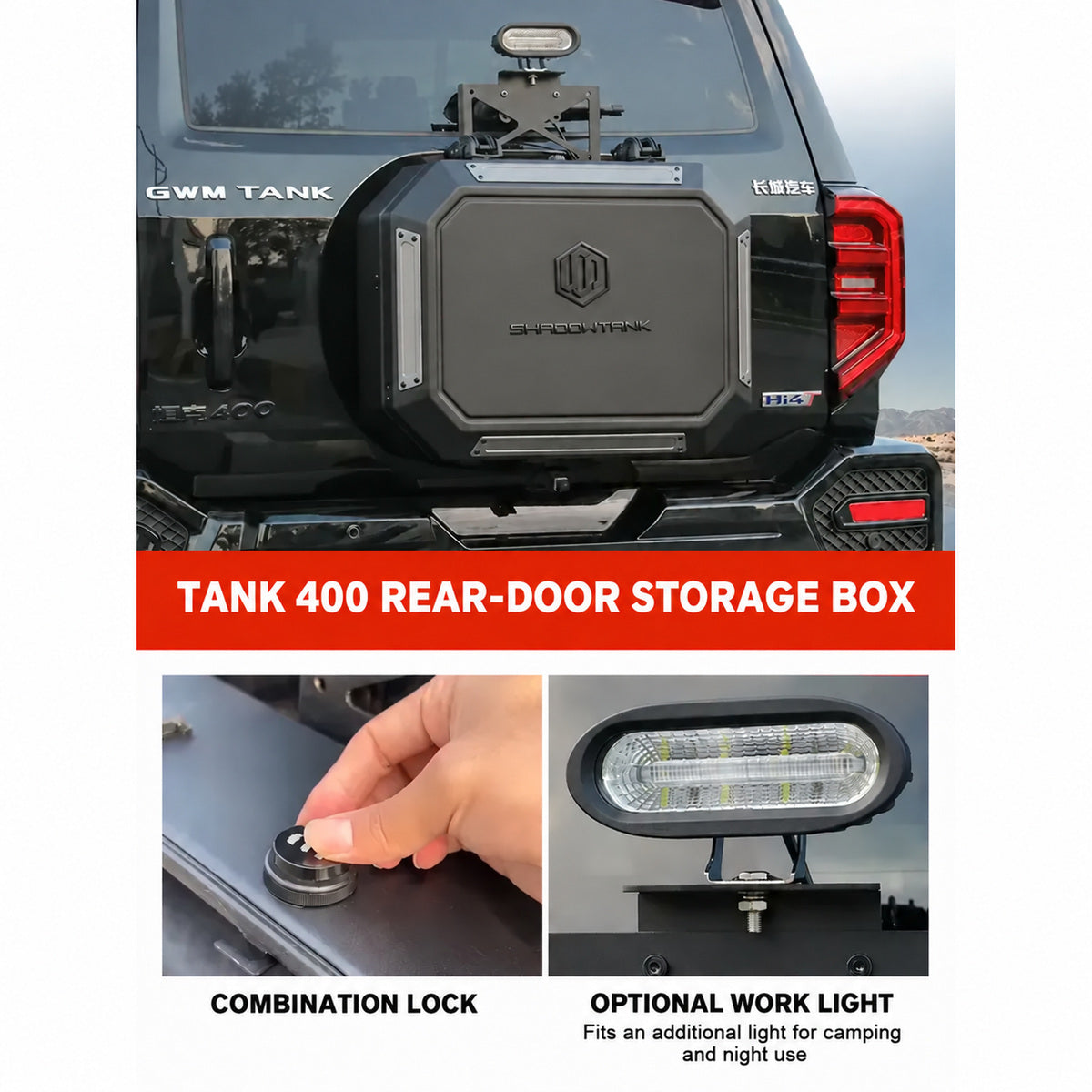 Lockable Aluminium Rear-Door Storage Box for GWM Tank 400 – image 2