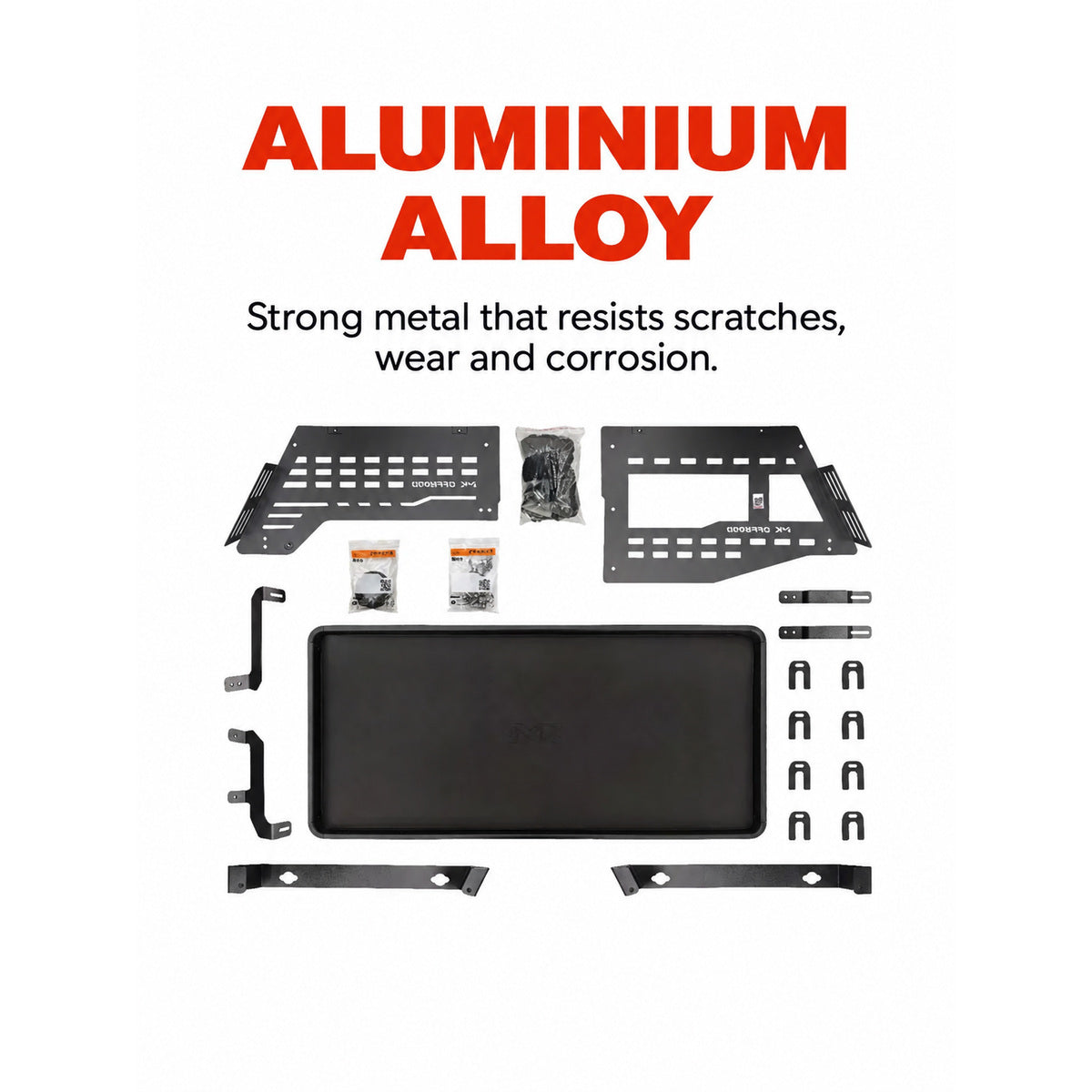 Aluminium-alloy modular cargo rack and table kit components