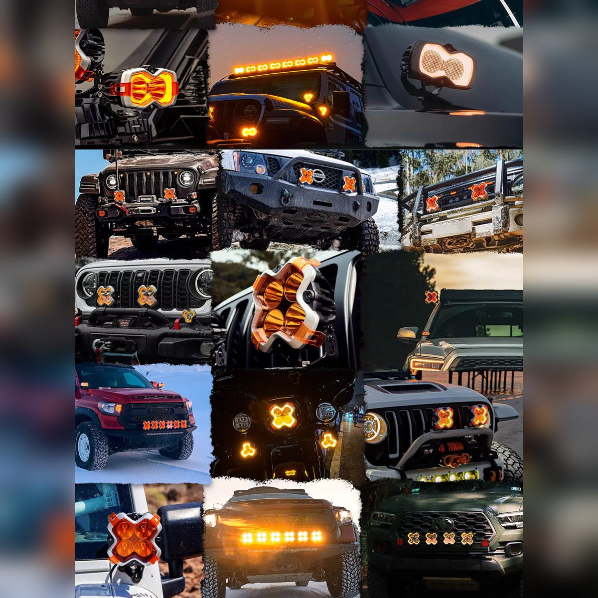 Halo LED Spotlight installation examples on off-road vehicles