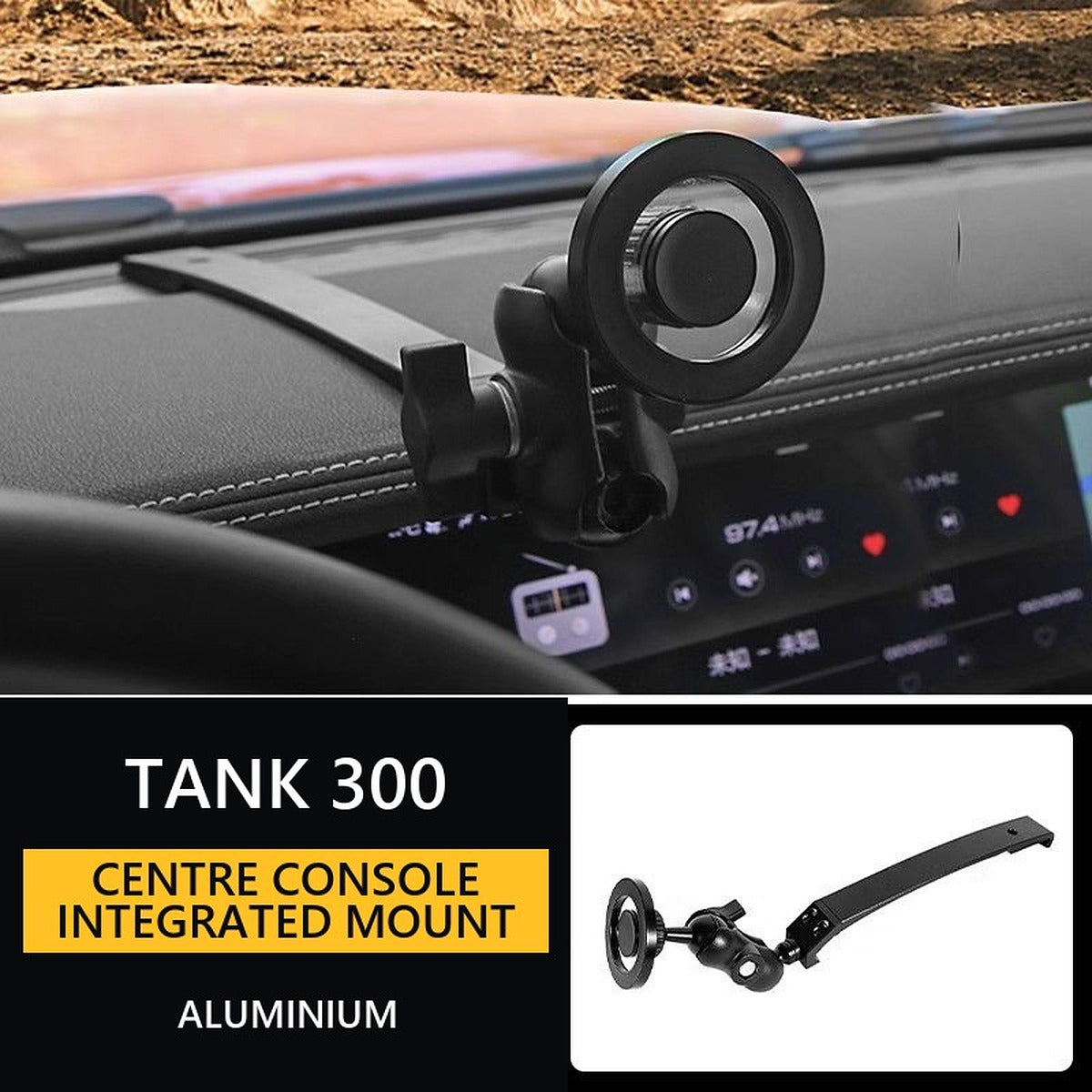 Centre Console Integrated Mount System for GWM Tank 300 – Style 5