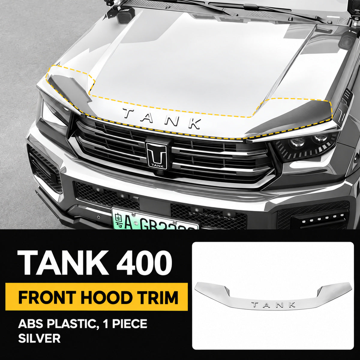 Front Edge Trim for GWM Tank 400 – Silver