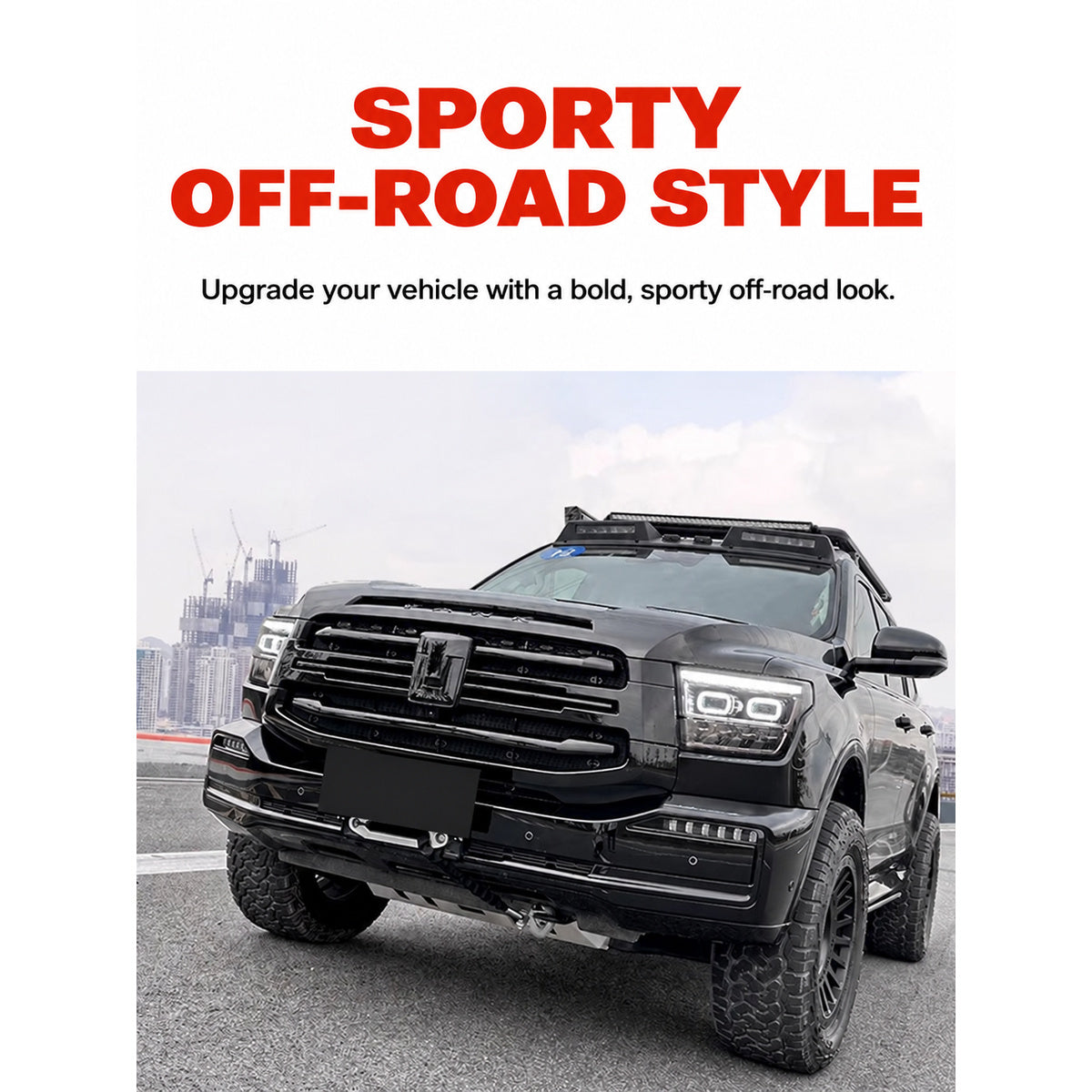 Sporty off-road style Black Knight grille upgrade for GWM Tank 500