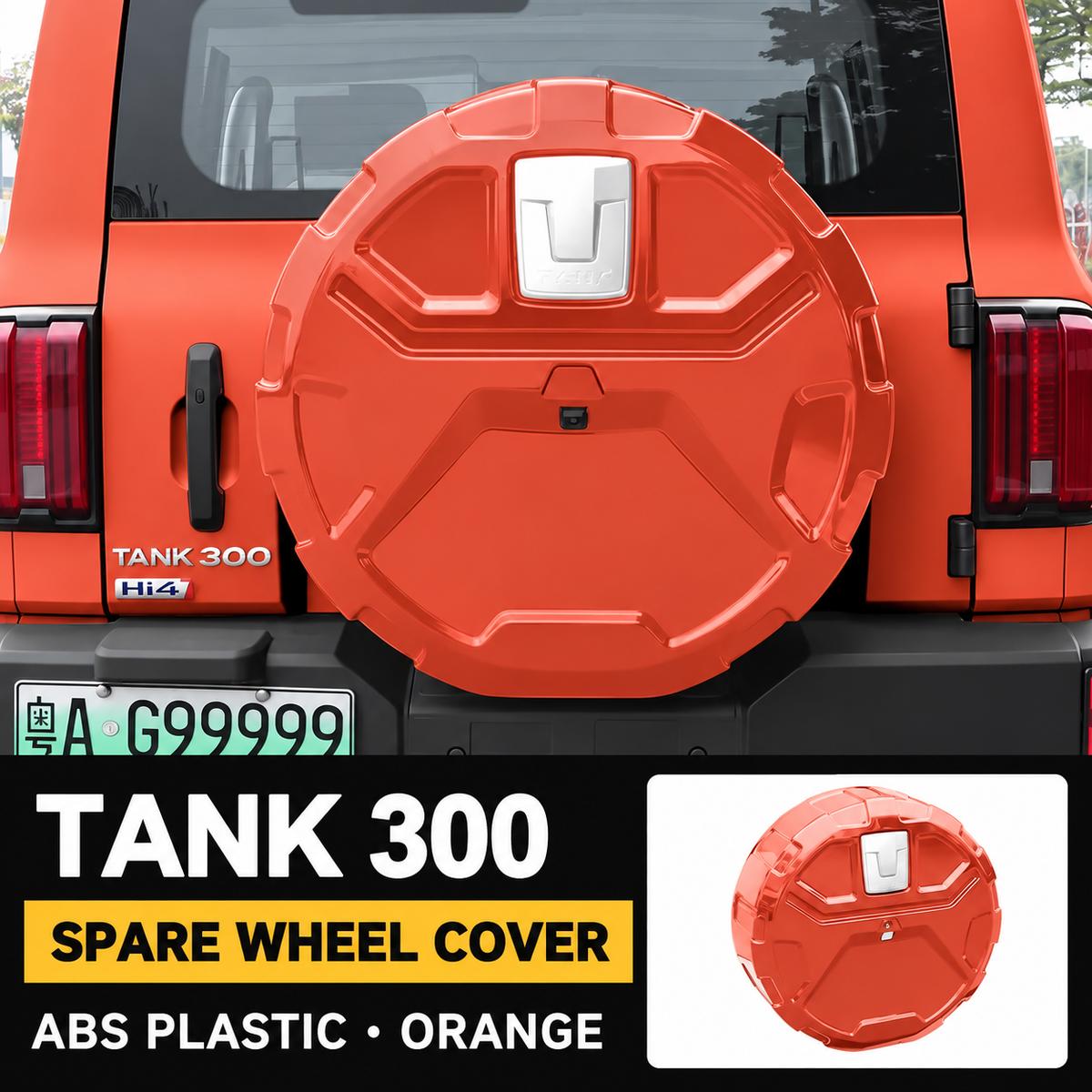 Rugged Hard Spare Wheel Cover for GWM Tank 300 – Orange