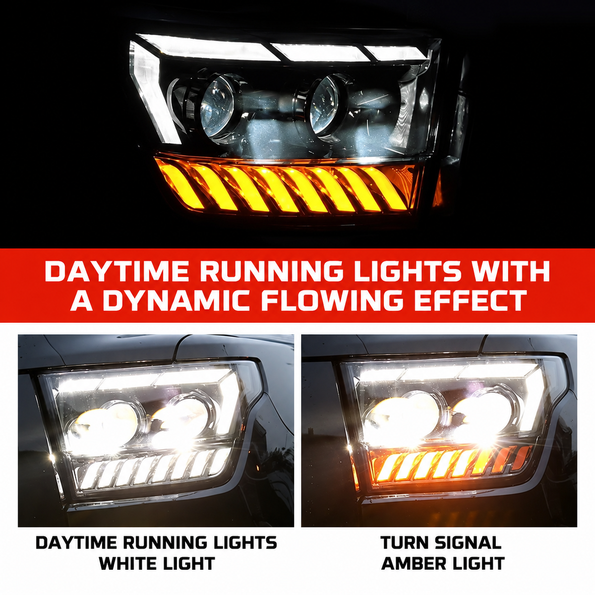 GWM Tank 500 laser headlights - DRL and amber turn signal