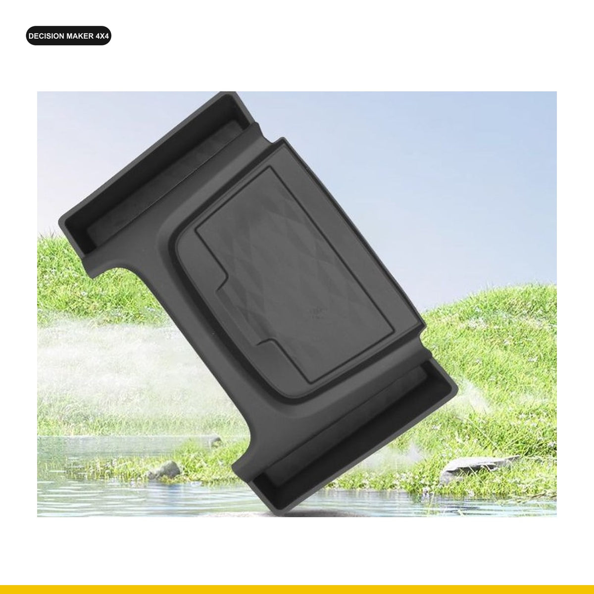 Black silicone centre console liner tray installed in a GWM Tank 300