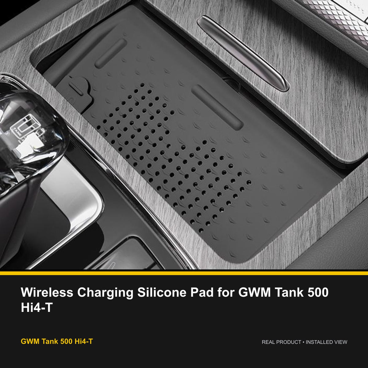 Installed view of Wireless Charging Silicone Pad for GWM Tank 500 Hi4-T