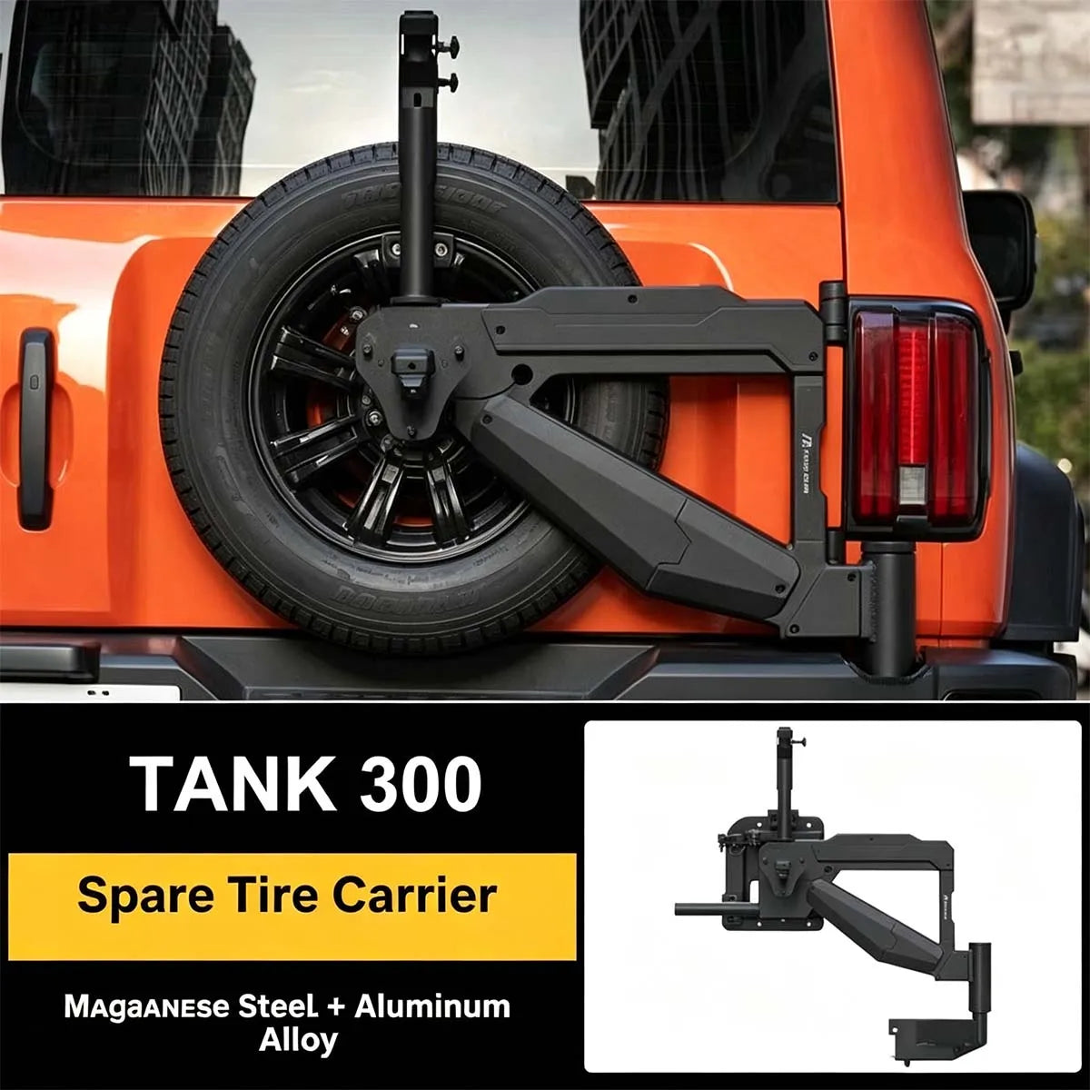 Fastening for the spare wheel Tank 300