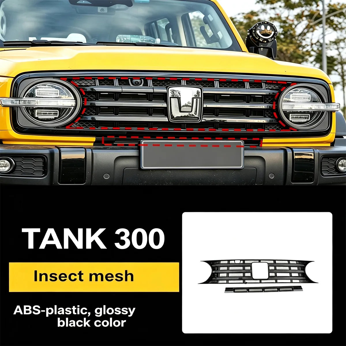 Protective radiator netting for Tank 300 – Mosquito netting