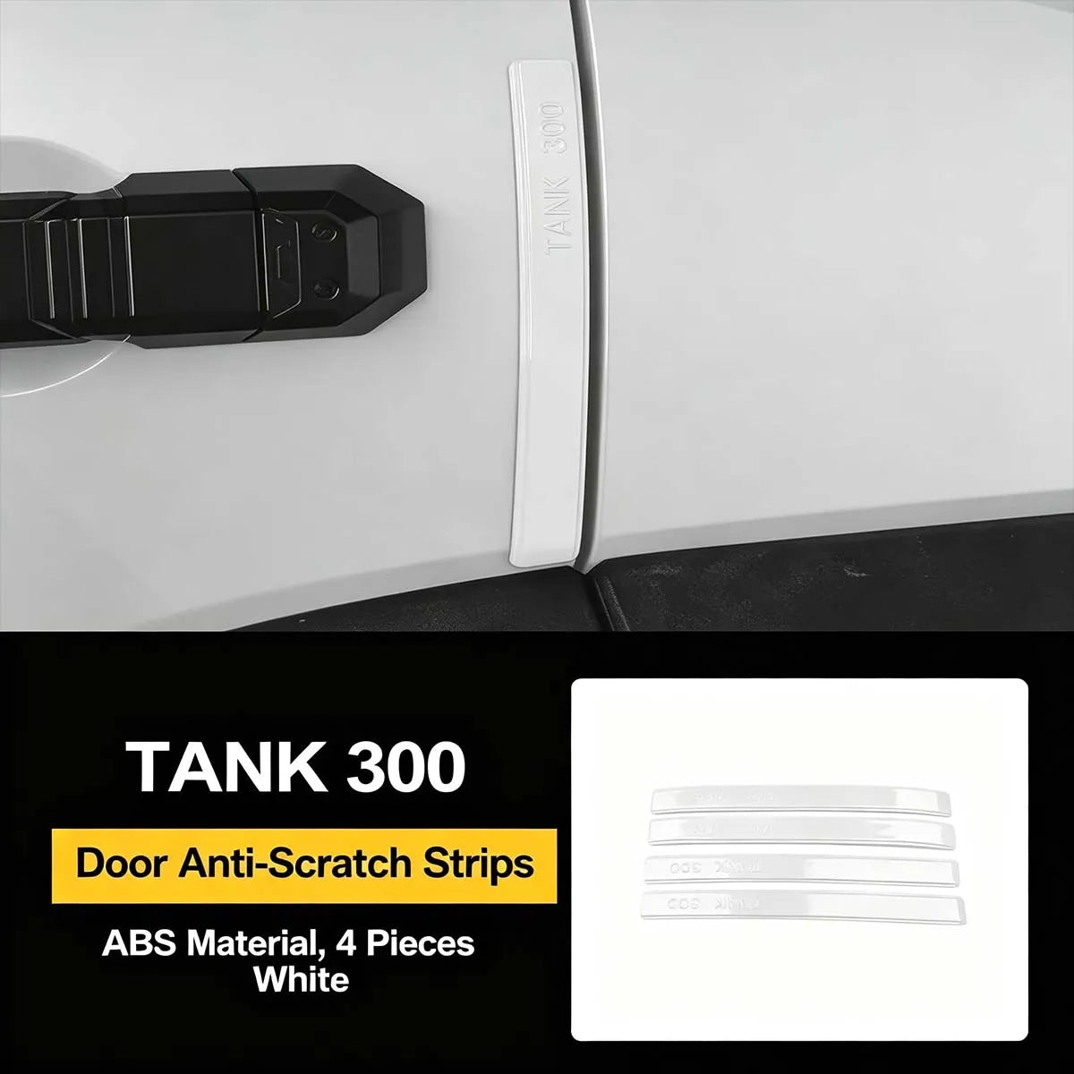 GWM Tank 300 four-piece door anti-scratch trim strip set in white
