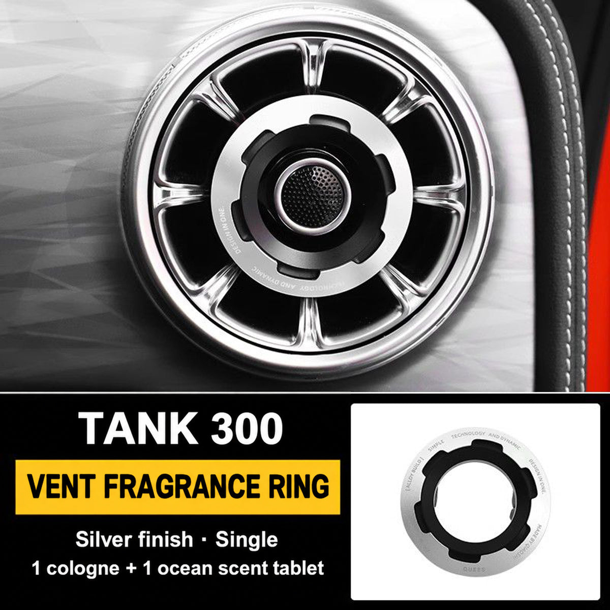 GWM Tank 300 air vent fragrance ring — Silver · Single