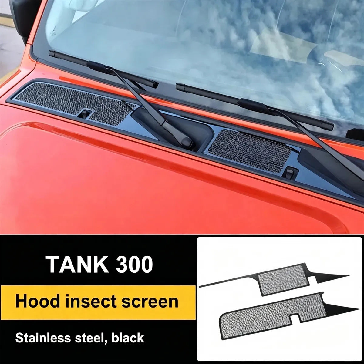 GWM Tank 300 cowl vent insect mesh, matte black