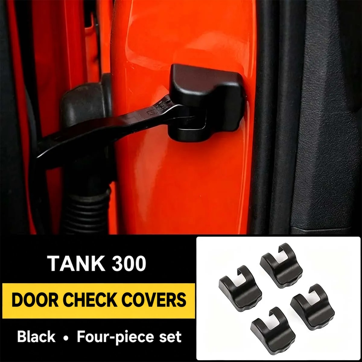 GWM Tank 300 four-piece black door check mounting cover set — image 6
