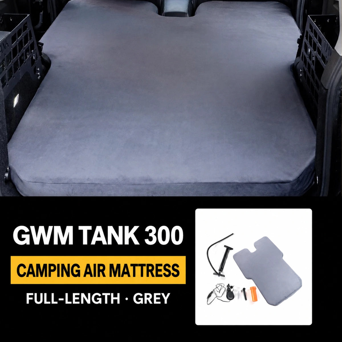 GWM Tank 300 camping air mattress – Full-length grey