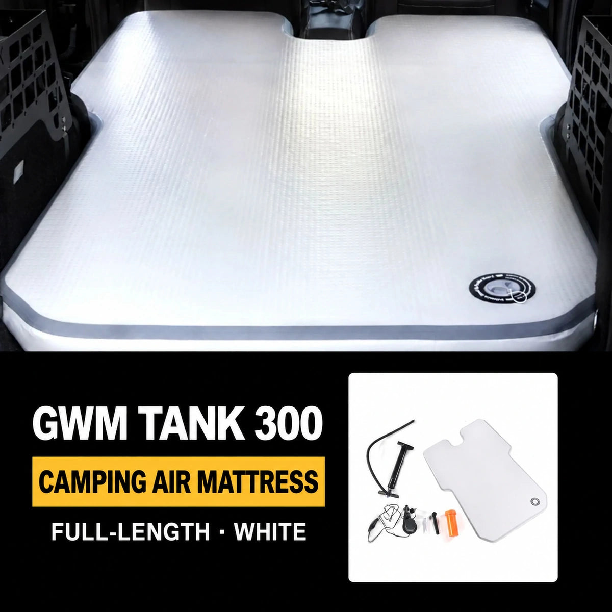 GWM Tank 300 camping air mattress – Full-length white