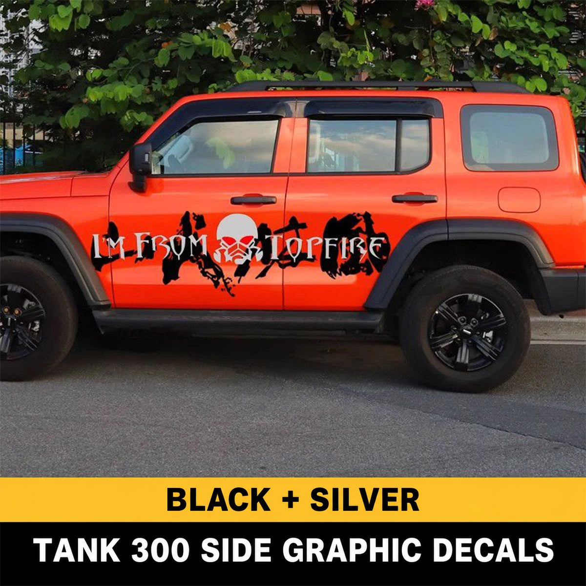 GWM Tank 300 Black + Silver decals – verified product photograph