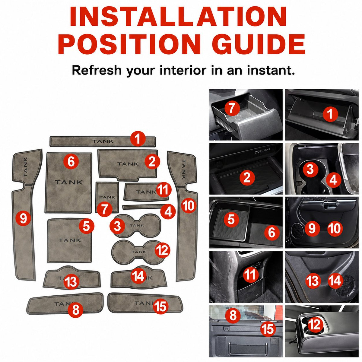 Leather Interior Storage Mat Set for Tank 300 – image 2