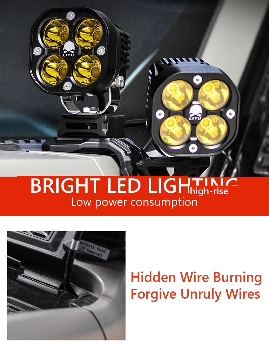 LED spotlights on the hood and A-pillar Tank 400 – Product image 6