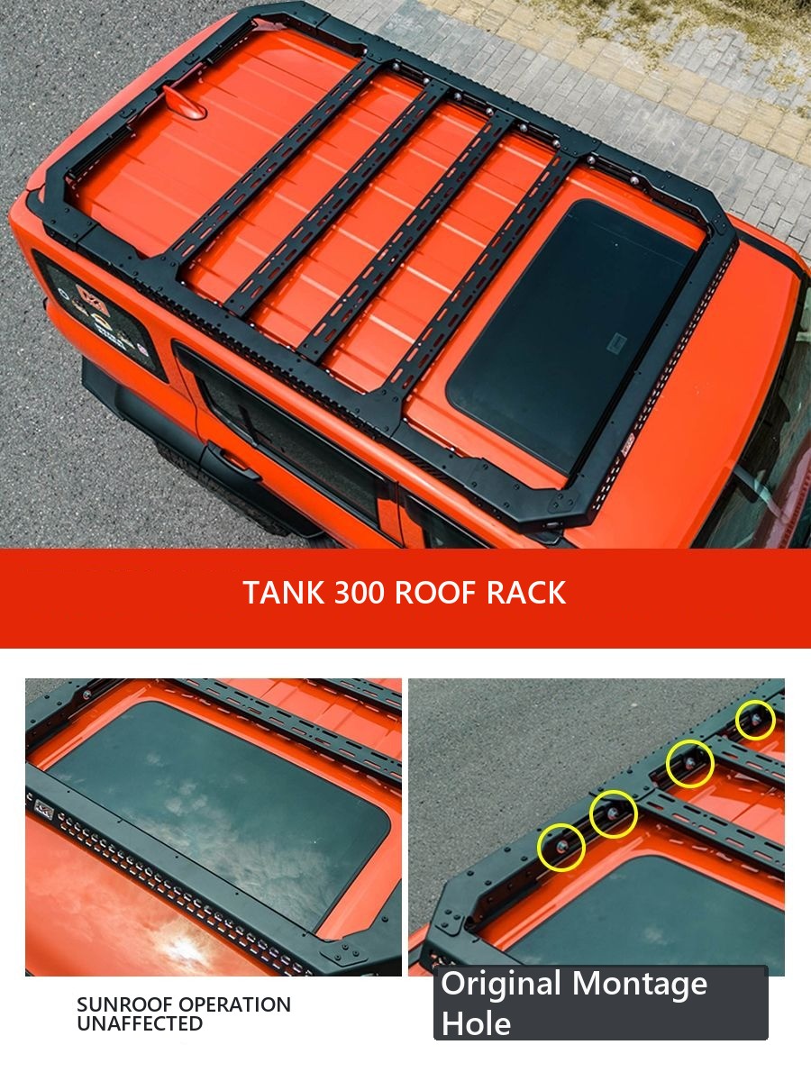 Integrated Roof Cargo Platform for Tank 300 with hidden LED spotlights – product image 5