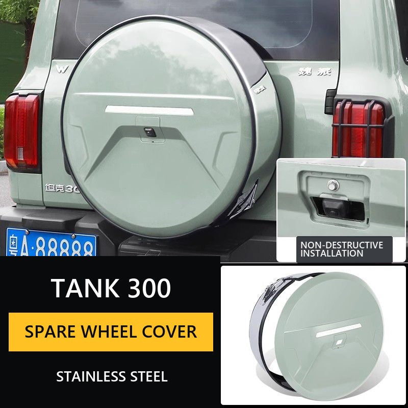 Spare wheel cover made of stainless steel Tank 300 – Style 3