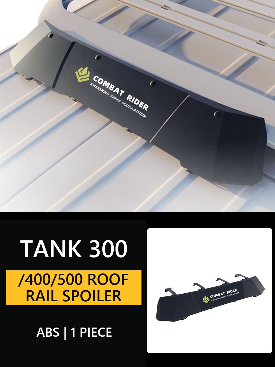 Tank 300/400/500 roof rail spoiler that minimizes wind noise