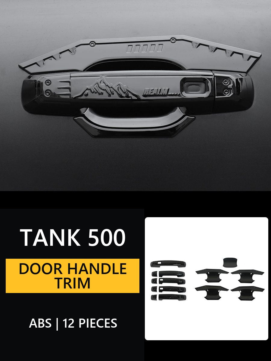 Decorative linings on the door handles Tank 500#Colour_Black-grey