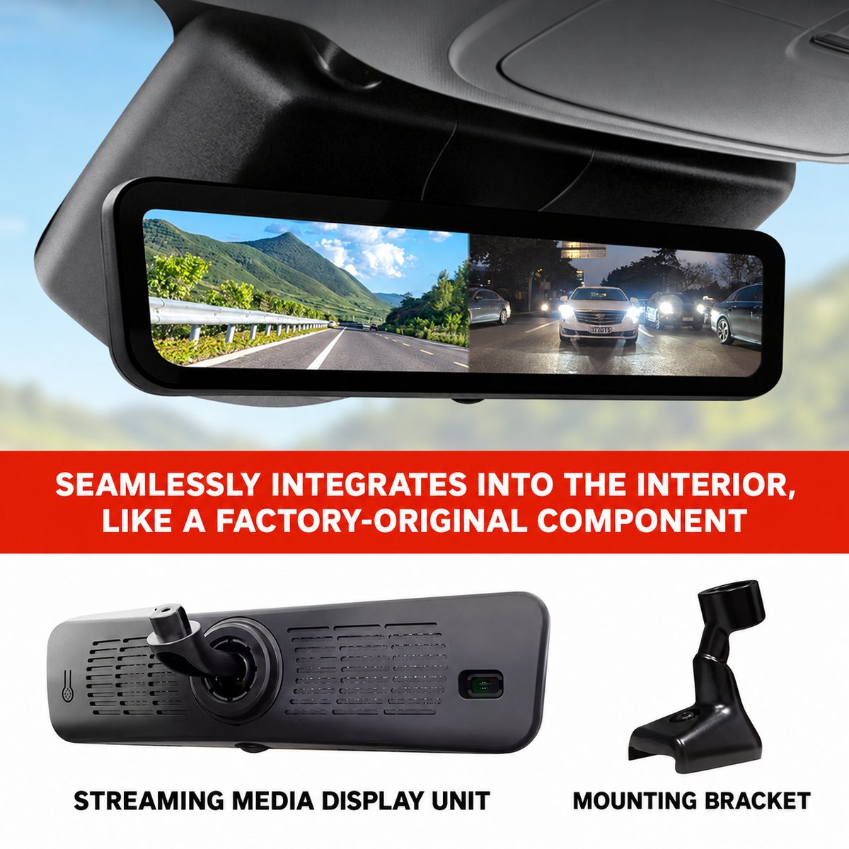 OEM-Style Rear-View Mirror Dash Camera for Tank 500: HD, night vision, front and rear recording – image 6