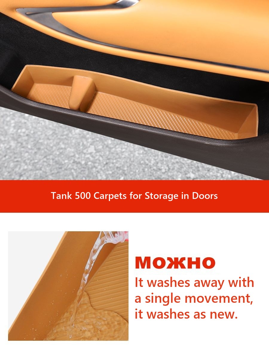 Silicone mat organiser for the door of Tank 500 car (waterproof, for storing small things) – image 3