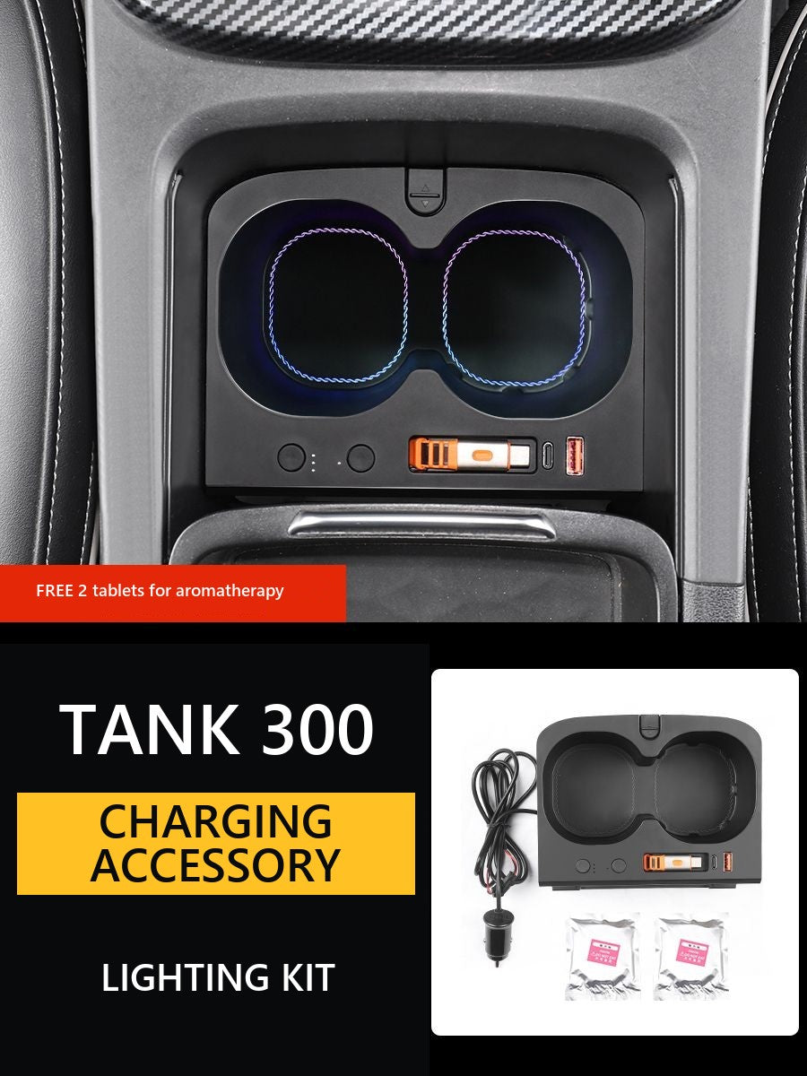 Car charger for Tank 300 with 45W fast charging, flavoring and backlighting