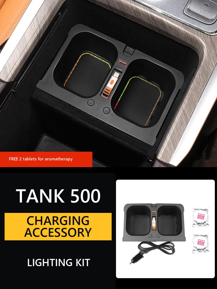 Car charger for Tank 500 with 45W fast charging, flavoring and backlighting