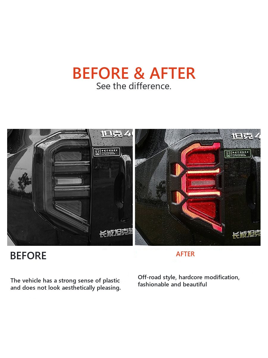 Protective case for taillights for Tank 400 Hi4-T, cyberpunk style, accessories for the car – image 3