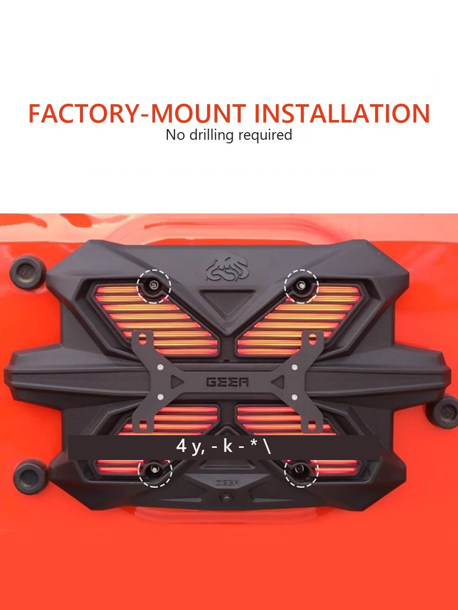 Rear door upgrade for Tank 300 closing plate with flashlight and mounting bracket number plate – image 4