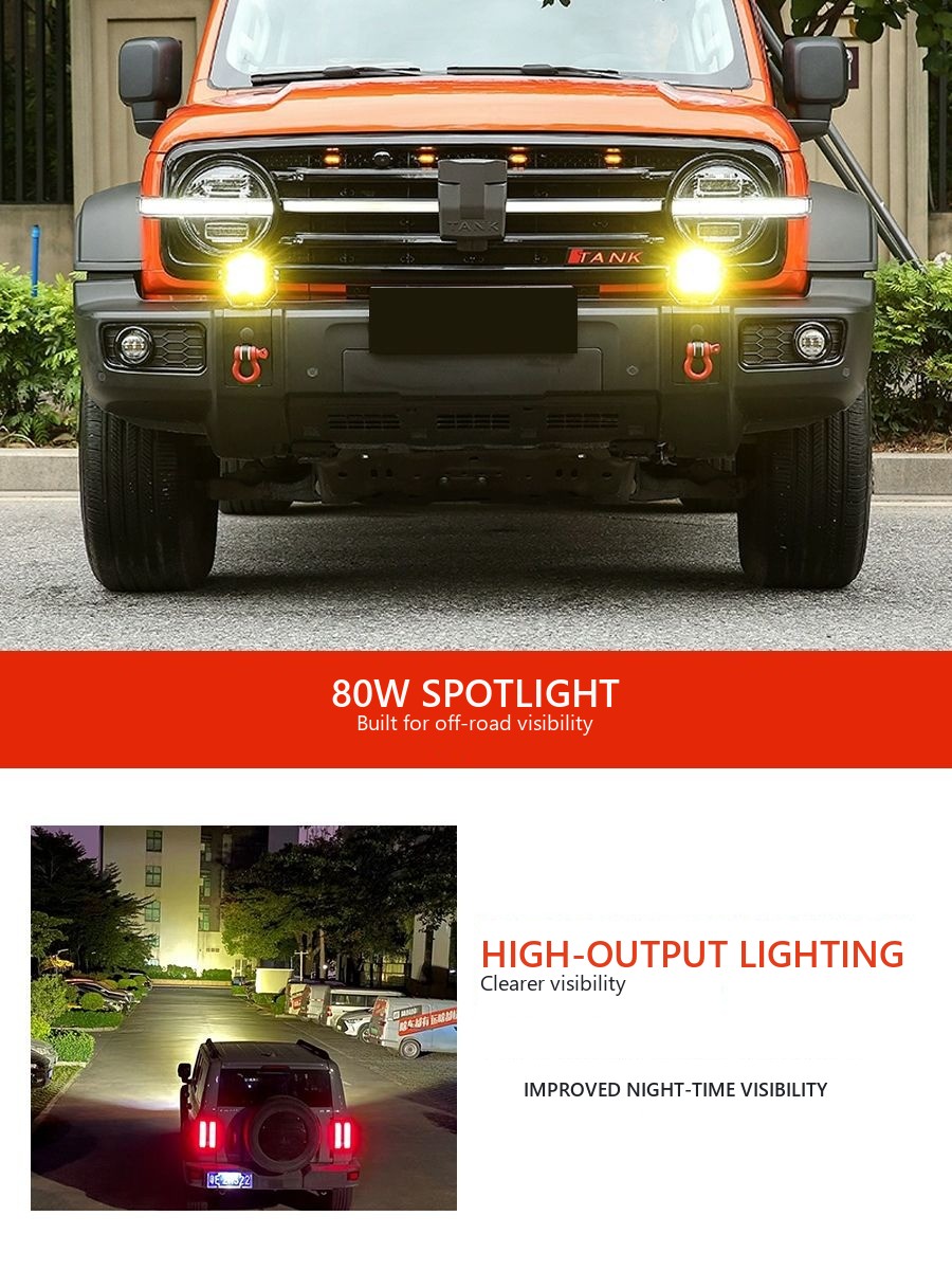 LED spotlights for upgrade of the front bumper cover Tank 300 – image 2