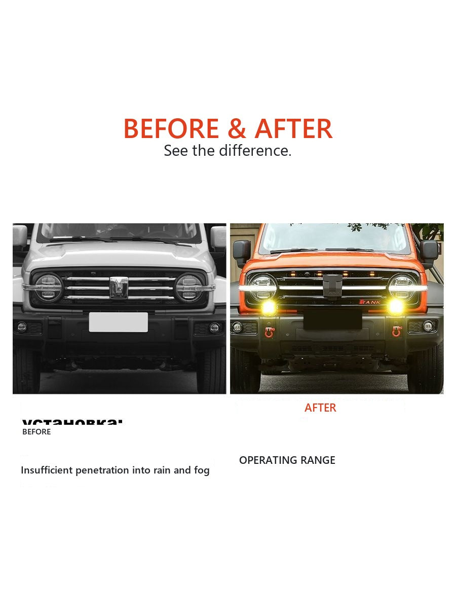 LED spotlights for upgrade of the front bumper cover Tank 300 – image 6