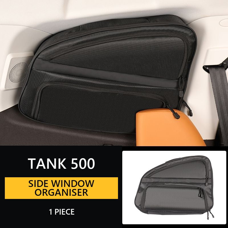 Storage Bag in the side window of the rear door of Tank 500 trunk – product image 7#Colour_Black-grey