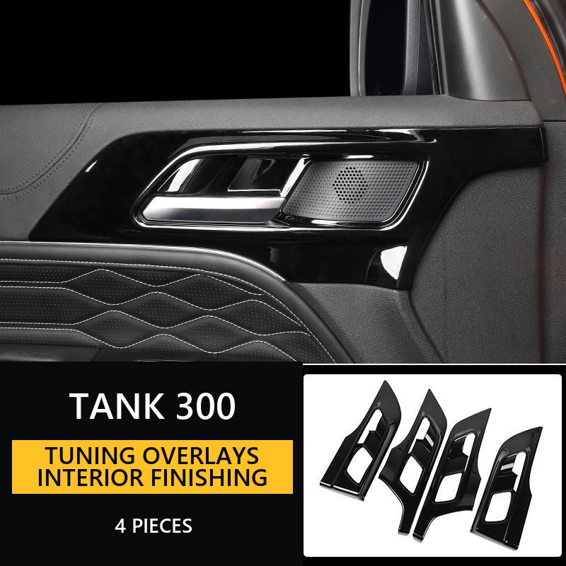 Tuning overlays for the interior of Tank 300, finishing in stylish piano-black colour, decorative elements for cars#Pack & Colour_1st – Light-grey